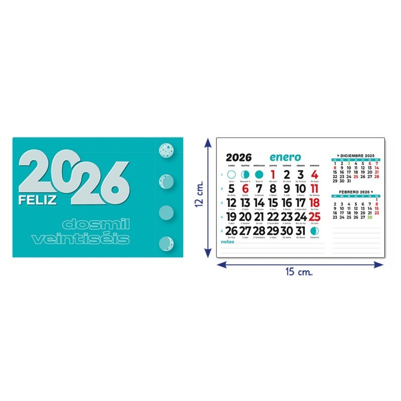 Calendrier tombé 15 cm 50 UDS.