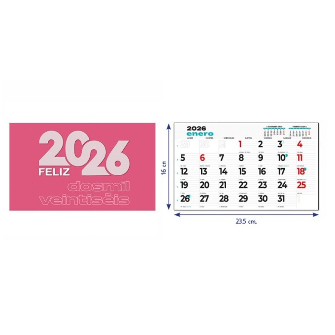 Calendrier tombé 23,5 cm 50 pcs.
