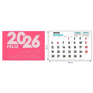 Calendrier tombé 43,5 cm 50 UDS.