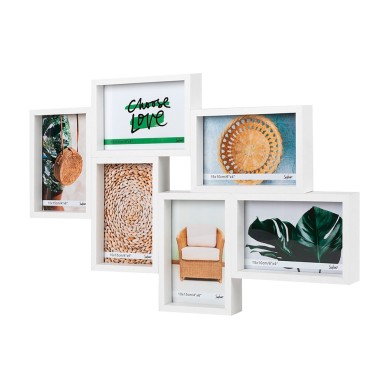 796 Cadre en bois multiple en couleur blanche
