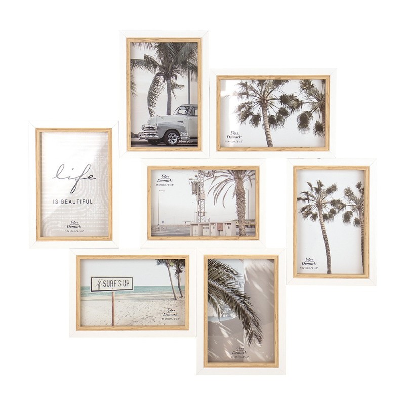 Multiple cadre en bois SO800 pour sept photos 10x15