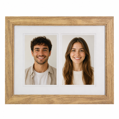 Cadre en bois avec Pasparture pour deux photos 768