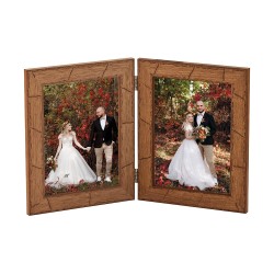 Double cadre en bois 5833/2 en couleur brun foncé