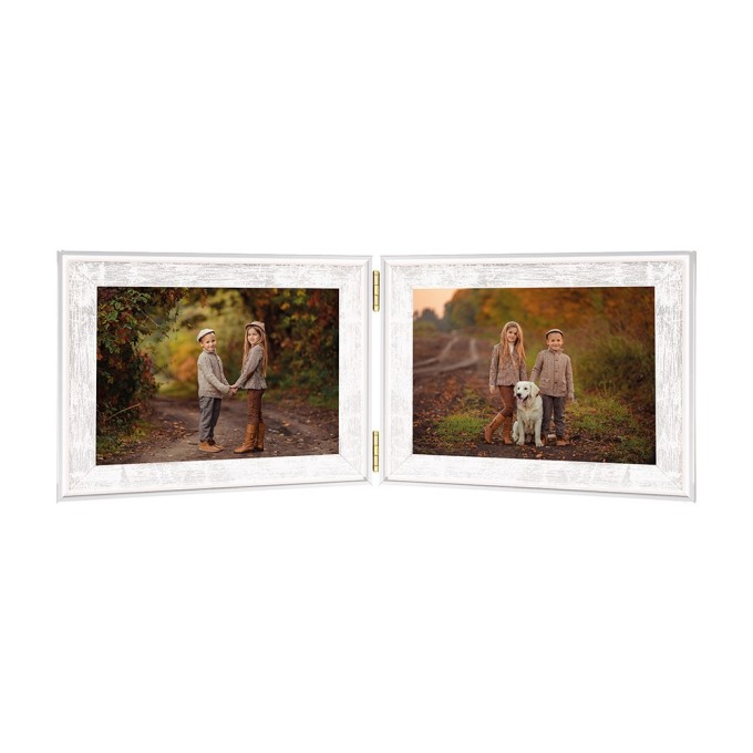5906/4 double cadre en bois pour deux photographies horizontales