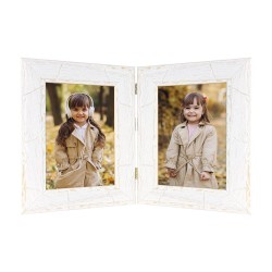 5960/2 double cadre en bois en couleur blanche
