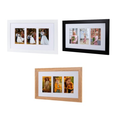 Cadre en bois avec Paspartou pour trois photos 769